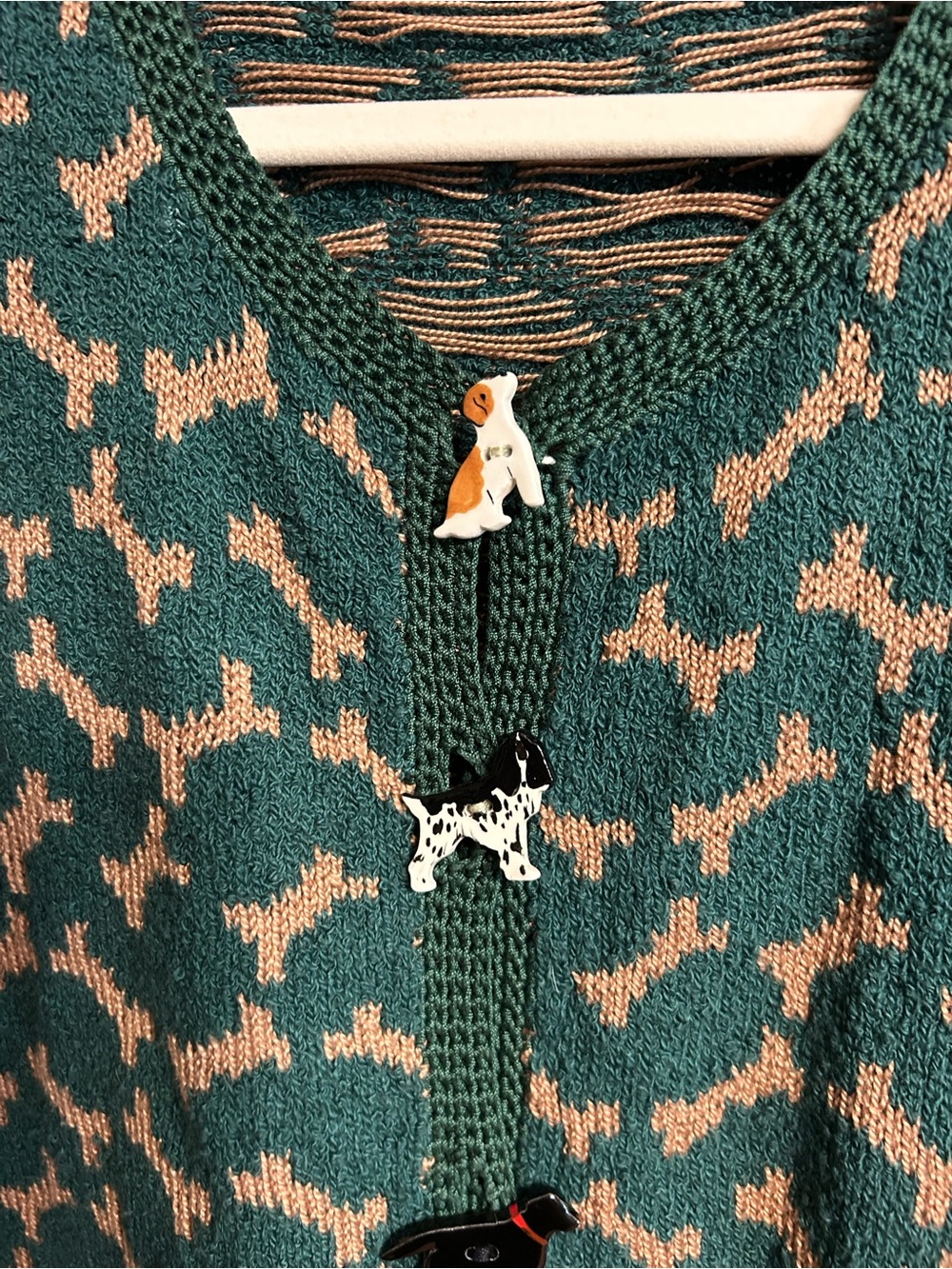 Vintage 1987 Dia North of Boston Dog Bone Cardigan Sweater S - Picture 4 of 11